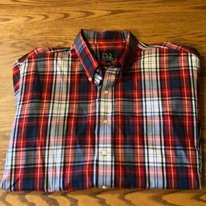 Jos A Bank summer plaid long sleeve shirt- XL